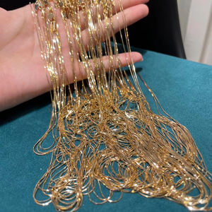 Collar Gargantilla <span class=keywords><strong>de</strong></span> Cadena Fina <span class=keywords><strong>de</strong></span> Hueso <span class=keywords><strong>de</strong></span> Serpiente en <span class=keywords><strong>Oro</strong></span> Real AU750 <span class=keywords><strong>de</strong></span> 18k <span class=keywords><strong>para</strong></span> <span class=keywords><strong>Mujer</strong></span>, 45cm Ajustable, Se Puede Usar Solo o en Capas - Product Image 2