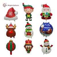 Ballon en aluminium de Noël motif dessin animé pour fête de fin d'année, gonflable à l'hélium