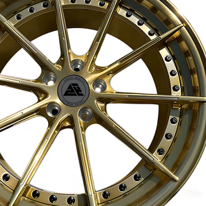 Rueda forjada de 2 piezas SenYao 6061-T6, radios en oro cepillado, borde en oro cepillado, ET35, personalizada para <span class=keywords><strong>Aston</strong></span> <span class=keywords><strong>Martin</strong></span> Vantage - Product Image 6