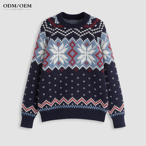 Suéter de Cachemira y Lana para Mujer, Cuello Alto, Diseño Jacquard con Patrón Intarsia, Estilo Casual para Invierno - Product Image 1