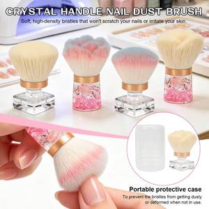Pinceau à poussière pour ongles en fausse fourrure douce, pinceau à blush pour le nettoyage de la manucure, grand pinceau à poudre pour le visage, pour les fournitures d'art des ongles - Product Image 3