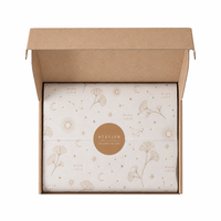 Papier de soie imprimé personnalisé motif floral céleste, faible MOQ pour petites entreprises, emballage vêtements et fleurs