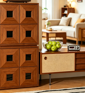 Mueble de Almacenamiento Moderno de Mediados de Siglo con Puertas de Madera para Sala de Estar - Product Image 3