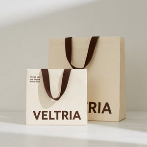 Sacs en papier de luxe pour bijoux, personnalisés avec logo, blancs, imprimés, mats, carrés, petits, recyclables, épais, avec poignée, vente en gros - Product Image 2
