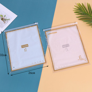 Transparent Color Frosted Zipper Plastic Clothing Bag Custom Waterproof Printed Frosted With Logo Clear - Product Image 3