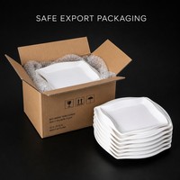 Assiettes carrées irrégulières en mélamine blanches |   Vaisselle Commerciale pour Restaurants