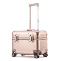 Valise en aluminium de 20 pouces, valise de capitaine de ligne aérienne, serrure à code TSA, étanche, antivol, minimaliste, valise de voyage, classe affaires