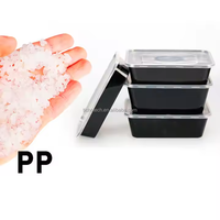 Boîtes alimentaires carrées jetables en plastique PP, vente en gros d'usine, emballages alimentaires faciles à emporter, boîtes à lunch à emporter.