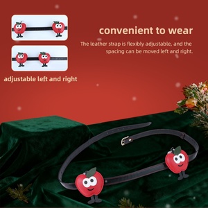 Masseur de mamelons en forme de pomme pour la veille de Noël avec pointes métalliques, soutien-gorge en cuir PU portable pour mamelons, jouet sexuel érotique BDSM pour femmes et hommes - Product Image 3