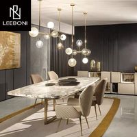 Vente en gros de meubles de maison à prix d'usine ensemble de tables et de chaises de bureau rectangulaires et design pour la salle à manger en marbre