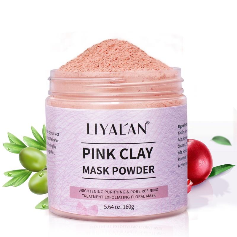 LIYALAN Natural Extract Whitening Organic Pink Clay Powder Mask