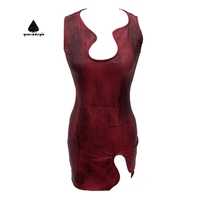 Fabricant de robes sur mesure, robe tube en cuir PU sexy pour boîte de nuit, robe moulante de soirée brillante de couleur unie