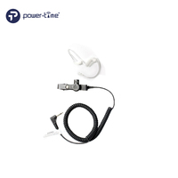 Écouteur tubulaire Power Time PTE-800l avec prise audio 3,5 mm, écoute unilatérale, câble enroulé en PU (renforcé de Kevlar) pour talkie-walkie