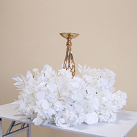 Couronne de fleurs en plumes de rose blanches pures LFB26039, centre de table rond en soie pour vase haut, décoration de table de mariage