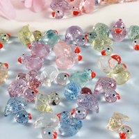 Accessoires en résine miniature en forme de canard à paillettes fines, accessoires faits main DIY, ornements pour micro-paysages
