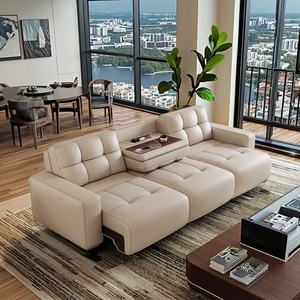 Ensemble de canapé-<span class=keywords><strong>lit</strong></span> électrique rétractable en cuir de luxe moderne <span class=keywords><strong>plateau</strong></span> pliable multifonctionnel pour le salon avec télécommande - Product Image 5