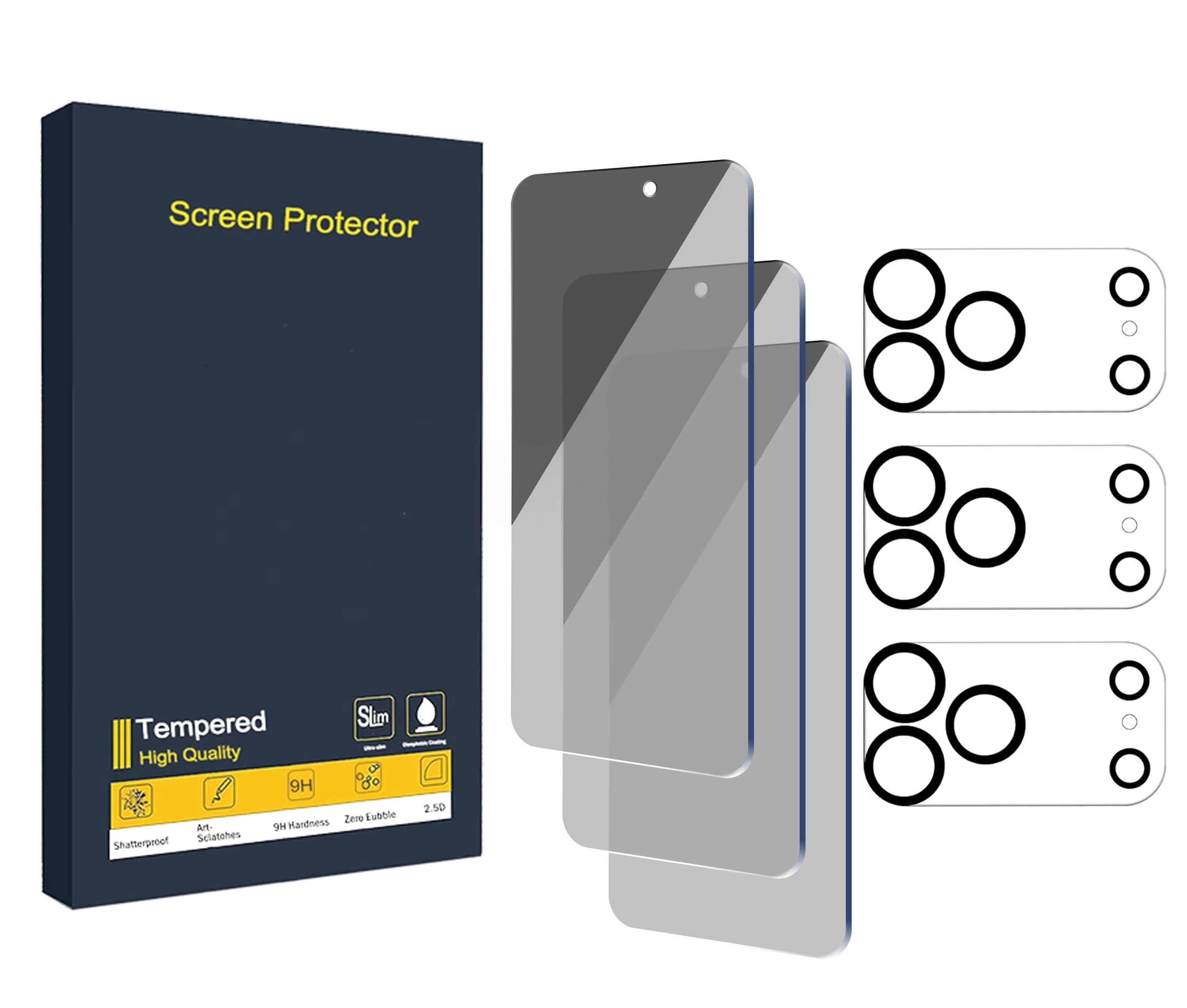 Black 3+3 Pack Privacy Glass Combo
