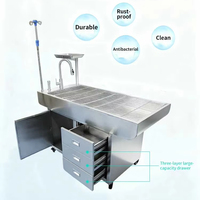 Table d'examen vétérinaire en acier inoxydable, table dentaire pour animaux, table de toilettage pour chiens et chats, table de traitement pour clinique vétérinaire et hôpital