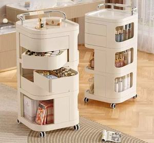 Syf S Beauty Salon <b>Trolley</b> Storage Rack, Movable Cosmetics Storage Cabinet, Multi-layer Organizer with Casters - Product Image 4