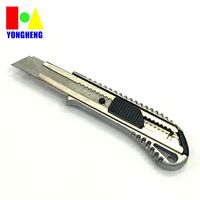 Couteau de sécurité rétractable automatique Yongheng en alliage d'aluminium de 25 mm avec poignée en plastique