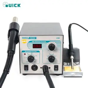 Stasiun solder pengerjaan ulang Bga elektronik, stasiun solder pengerjaan ulang cepat 706w + bebas timbal Digital 2 dalam 1, stasiun solder senapan udara panas tangan