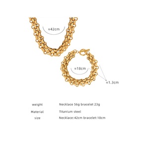 Tarnish Free &amp; Waterproof Joolim Jewelry 18K Gold Plated Chunky <strong>Toggle</strong> Link Chain Stainless Steel <strong>Necklace</strong> - Product Image 3