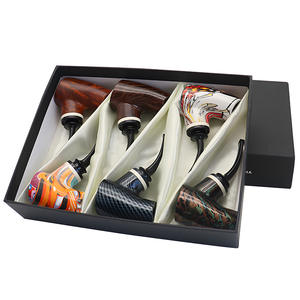 6 pièces ensembles de pipe à fumer pipe à fumer à l'ancienne <span class=keywords><strong>porte</strong></span>-cigarette à la main pipe à tabac cadeaux tabac herbe sèche boîte-cadeau en bois - Product Image 1