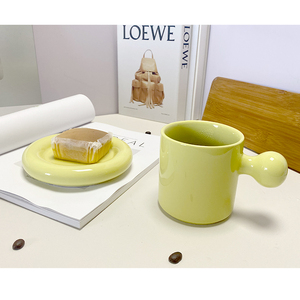 Ensembles de tasses de tournesol en céramique faites à la main Tasse et soucoupe de luxe en céramique au design personnalisé moderne Cadeau Tasse à bulles de café - Product Image 5