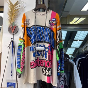 GX6518ブティック秋長袖グラフィティプリントTシャツドレスプラスサイズの布女性エレガントカジュアルルースブラウスミニドレス - Product Image 4