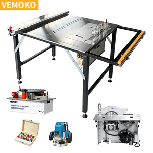 Scie à table pliable multifonction pour la découpe de portes de placards sur mesure en atelier, avec fonction de coupe en biseau - Direct Usine - Product Image 1