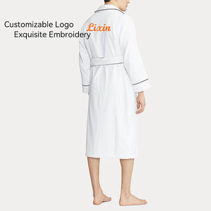 <span class=keywords><strong>Accappatoio</strong></span> di Lusso con Bordi a Contrasto in 100% Cotone Egiziano, Morbido e Assorbente, con Colletto a Risvolto, per <span class=keywords><strong>Uomo</strong></span> e Donna - Product Image 3