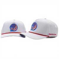 Gorra de Béisbol Personalizada de 5 Paneles con Parche de PVC y Logotipo, Gorras de Golf Impermeables con Perforaciones Cortadas a Láser, Gorra de Golf de Poliéster Verde con Cordón