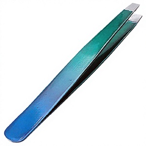 Pince à épiler ergonomique ASAP à pointe inclinée en acier inoxydable 10 mm pour extensions de cils et sourcils, applicateur de beauté pour soins personnels - Product Image 1