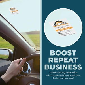 <strong>Custom</strong> Oil Change <strong>Stickers</strong> with Your Logo Personalized Oil Change <strong>Window</strong> Decals - Product Image 5