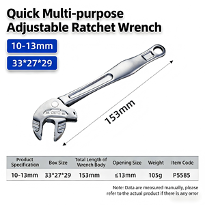 <span class=keywords><strong>Clé</strong></span> à molette hexagonale à double extrémité en acier au carbone galvanisé métrique 7-27 mm, outil à main OEM - Product Image 5