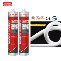 Sellador de Silicona Neutro SANVO, Resistente a la Intemperie, 300 ml, Alta Adhesión, para Paredes Cortina, Ventanas, Puertas, Aluminio, OEM, Venta al Por Mayor