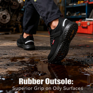 Chaussures de sécurité pour hommes, légères et fonctionnelles, toutes saisons, en maille respirante, semelle en caoutchouc, embout en acier <span class=keywords><strong>anti</strong></span>-écrasement - Product Image 4