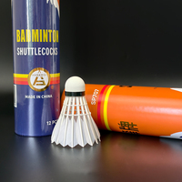 Volant de Badminton SNOWPEAK SP707 Plume d'Oie Super Qualité, Excellente Durabilité et Trajectoire pour Usage en Tournoi