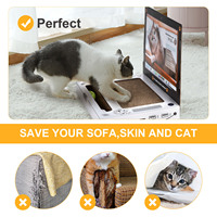 Novedades: Rascador para Gatos Plegable para Portátil, Tabla de Rascar para Gatos de Cartón Corrugado 3 en 1, Juguete para Gatos de Cartón