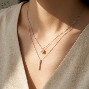 Collier tendance en or blanc massif 18 carats en forme de Y avec diamant naturel et perle d'eau douce pour un usage quotidien décontracté, vente en gros à Hong Kong - Product Image 5