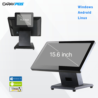 Nouveau design russe 15.6 pouces caisse enregistreuse 10 points écran tactile capacitif kassa slim pos système matériel pour épicerie