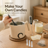 Kit de fabrication de bougies, chauffe-cire électrique 1,5 L, thermomètre numérique, spatule, mèches de bougies, outils de centrage pour la fabrication de bougies DIY à domicile