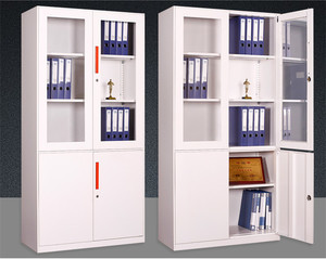 Meubles de bureau en métal imperméables au design moderne, armoires de classement en acier avec bordure de 12 mm, nouveau design, porte en verre pliable pour l'école - Product Image 2