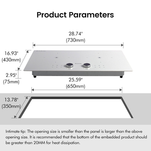 <span class=keywords><strong>Placa</strong></span> de Cocina Eléctrica de Inducción Integrada de Dos Quemadores de Alta Calidad - Product Image 5