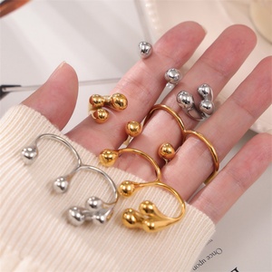 Personalized Jewelry Waterproof Gold Plated Stainless Steel Double Finger <b>Rings</b> Women Jewelry - Product Image 4