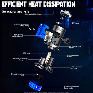 Xenplus Extremadamente brillante P24B Mini proyector H4 de alta potencia de <span class=keywords><strong>170</strong></span> vatios 56000LM Bombillas de faros LED con foco de luz de haz Alto y Bajo - Product Image 4