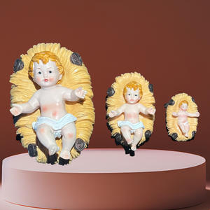 Nativité En Résine Décor Jésus Bébé Berceaux - Product Image 4