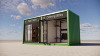 Espacement Mobile de magasin de vêtements, bâtiment de bar prédécoupée, conteneur expédition de bureau à vente