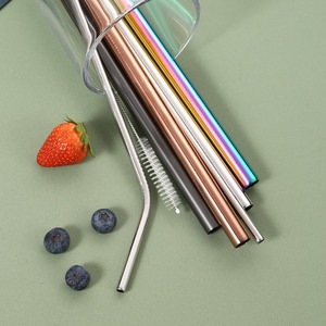 Bán Buôn Bạc Thép Không Gỉ Uống Rơm Kim Loại Ống Hút Tái Sử Dụng Rơm Cho Nước Trái Cây Thanh Phụ Kiện - Product Image 4