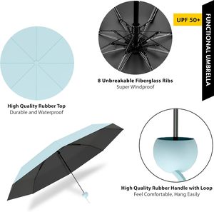 Nuevo Diseño OEM, Sombrilla Plegable Manual de 5 Pliegues con Protección UV, con Logotipo Personalizado, Botón de Apertura Automática, Portátil - Product Image 3